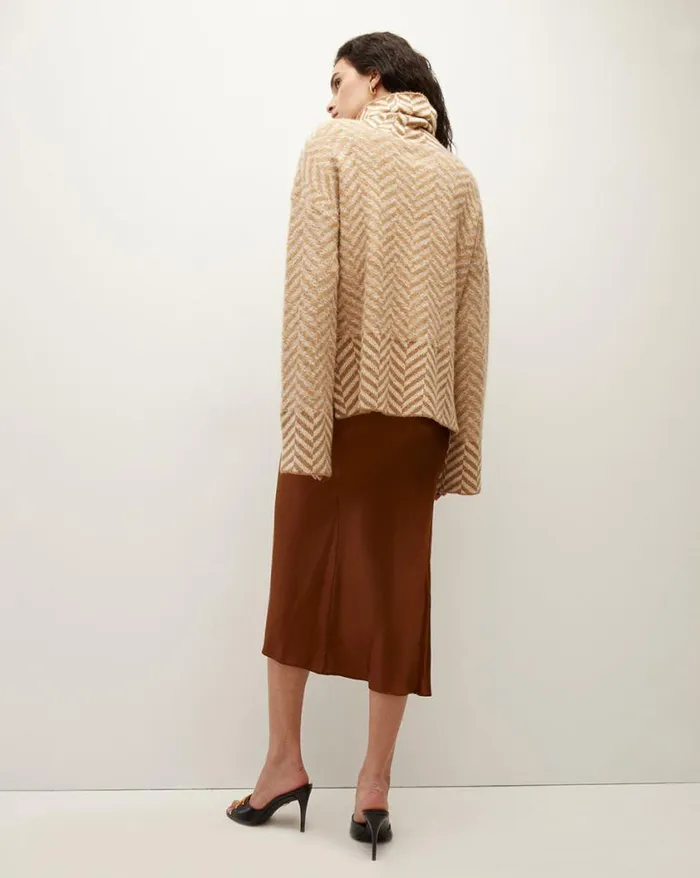 Sweaters Shop Veronica Beard Bolina Herringbone Knit Sweater Camel