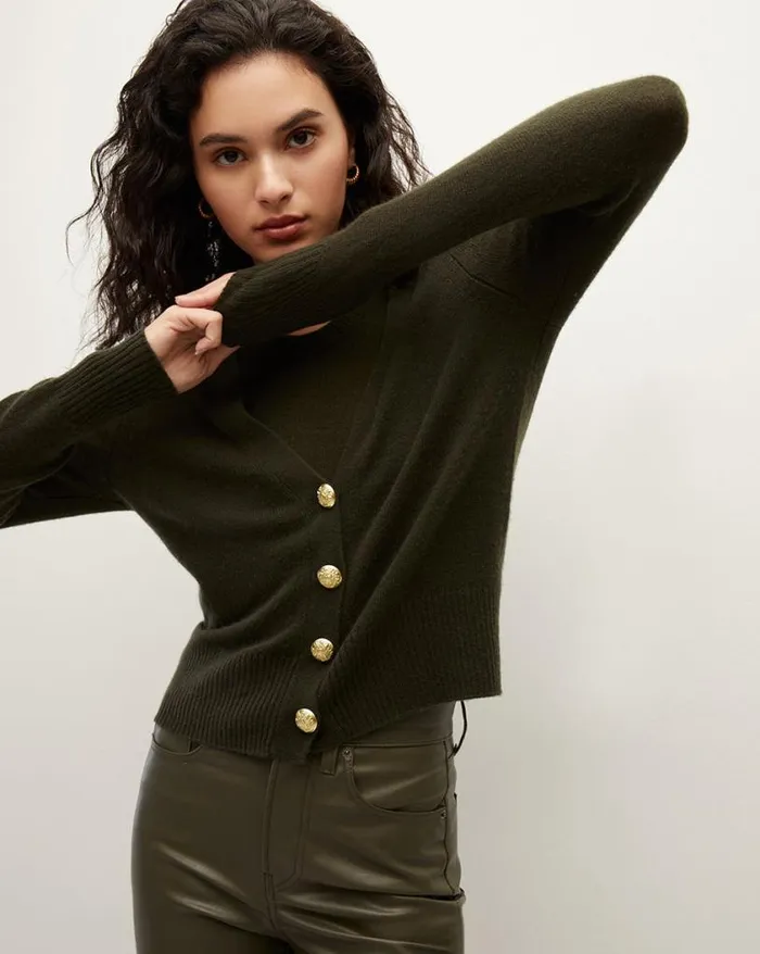 Sweaters Shop Veronica Beard Solene Cashmere Cardigan Loden