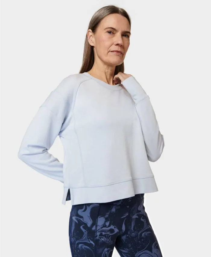Sweaty Betty After Class Crop Sweatshirt Salt Blue Clothing Sweatshirts Hoodies