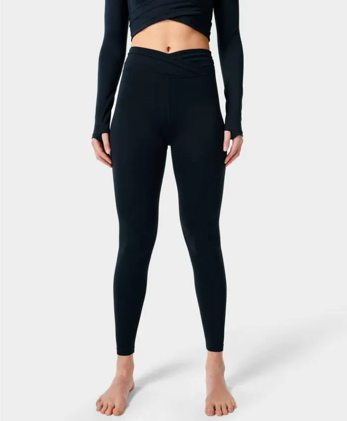 Sweaty Betty All Day Wrap Waist Leggings Black Clothing Full Length