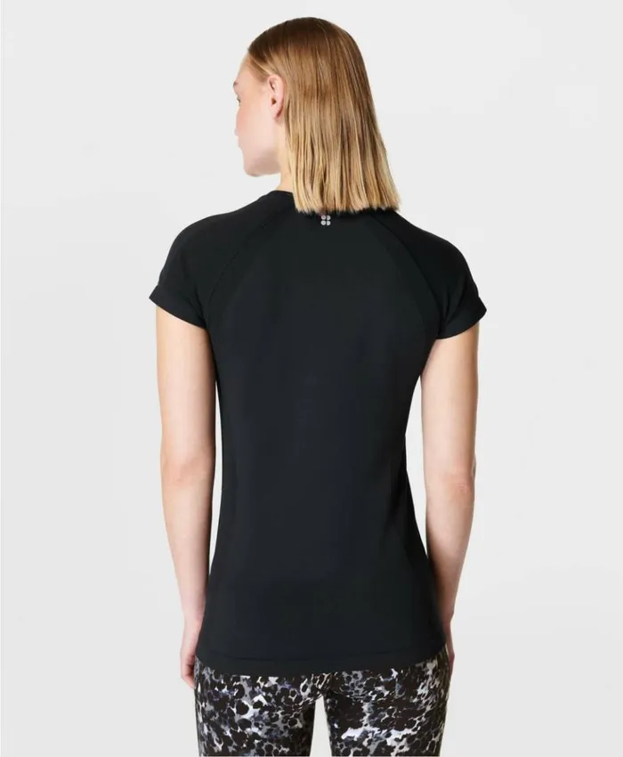 Sweaty Betty Athlete Seamless Workout Tee Black Clothing TShirts