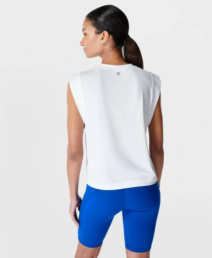 Sweaty Betty Breathe Easy Boxy Gym Tee White Clothing TShirts