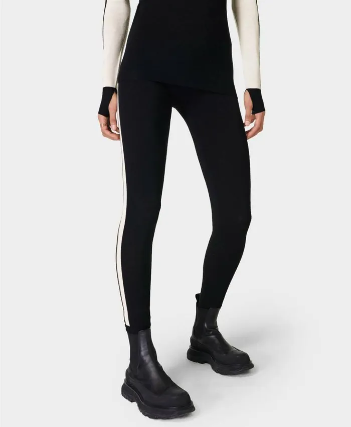 Sweaty Betty Colour Block Merino Base Layer Legging Black Clothing