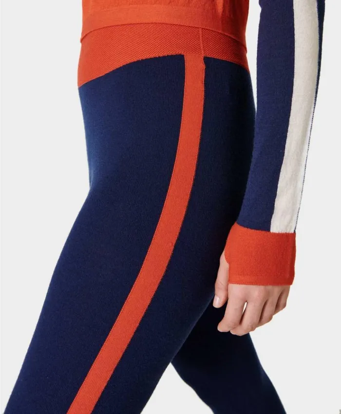 Sweaty Betty Colour Block Merino Base Layer Legging Navy Clothing
