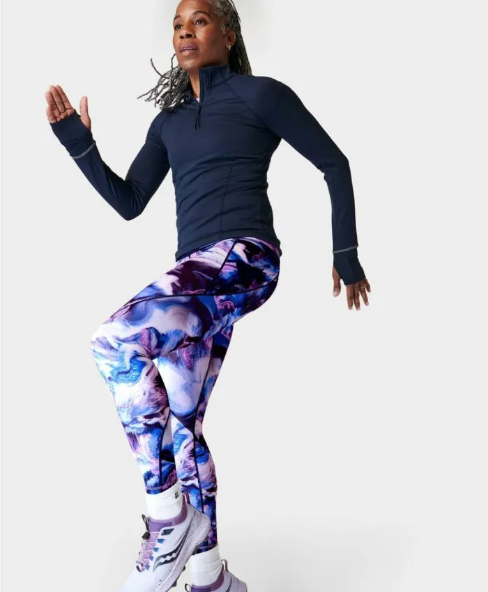Sweaty Betty Pro Run Half Zip Navy Blue Clothing Sweatshirts Hoodies