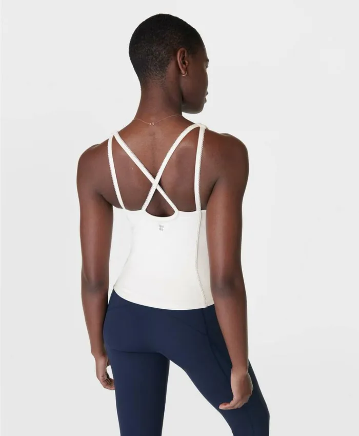 Sweaty Betty Super Soft Picot Lace Strappy Bra Tank Lily White Clothing Tank Tops Sweaty Betty Super Soft Picot Lace Strappy Bra Tank Lily White Clothing Tank Tops