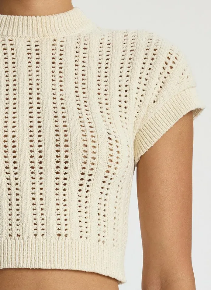 Swim Women ALC Amalie Cropped Crochet Top Parchment Swim Women ALC Amalie Cropped Crochet Top Parchment