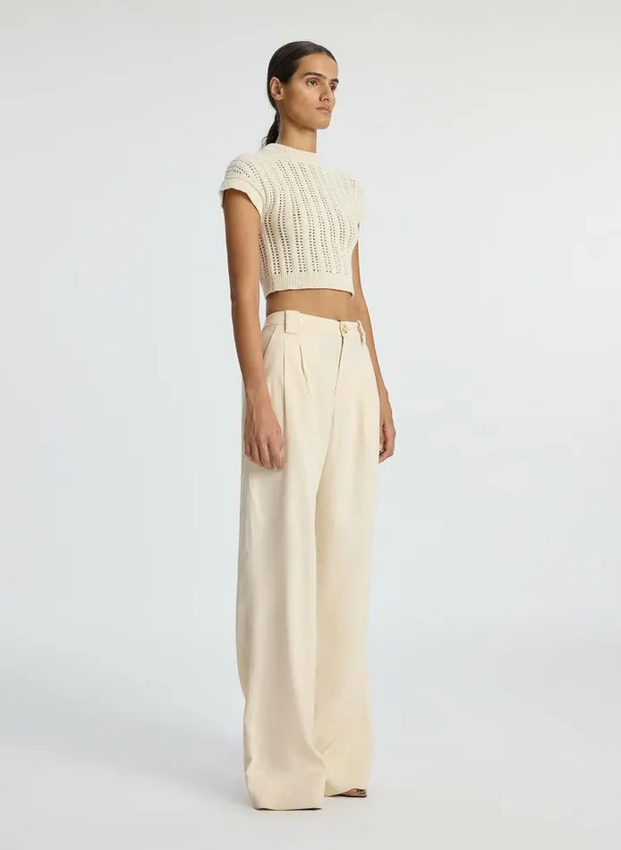 Swim Women ALC Amalie Cropped Crochet Top Parchment Swim Women ALC Amalie Cropped Crochet Top Parchment