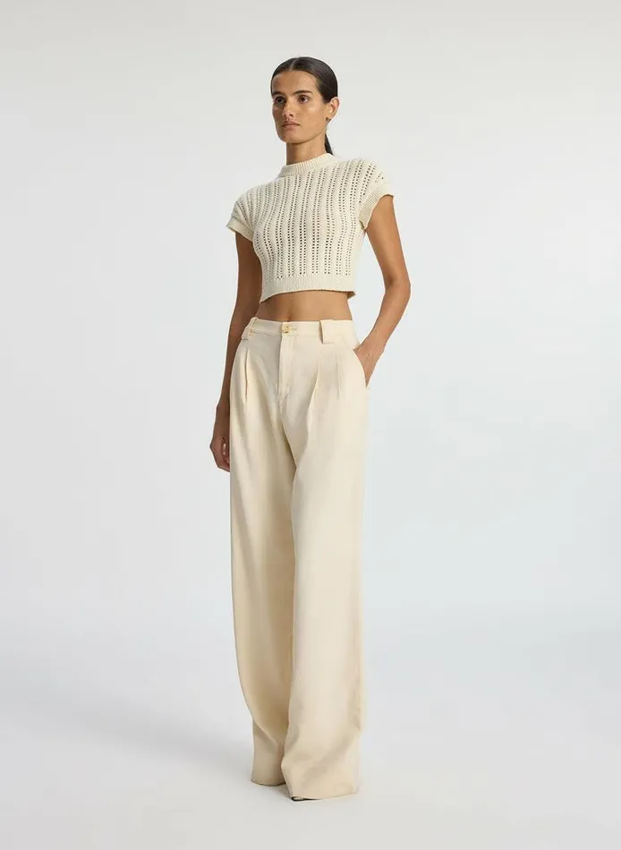 Swim Women ALC Amalie Cropped Crochet Top Parchment Swim Women ALC Amalie Cropped Crochet Top Parchment