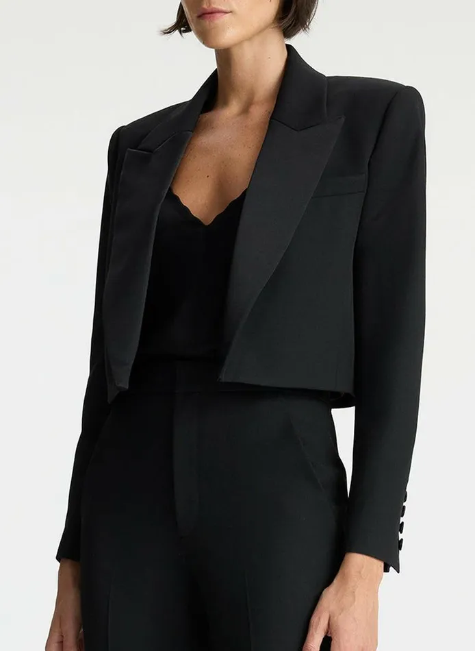 Swim Women ALC Anderson Cropped Tuxedo Jacket Black