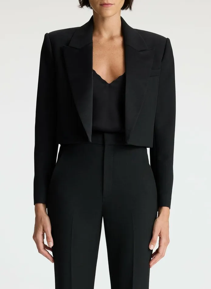 Swim Women ALC Anderson Cropped Tuxedo Jacket Black Swim Women ALC Anderson Cropped Tuxedo Jacket Black