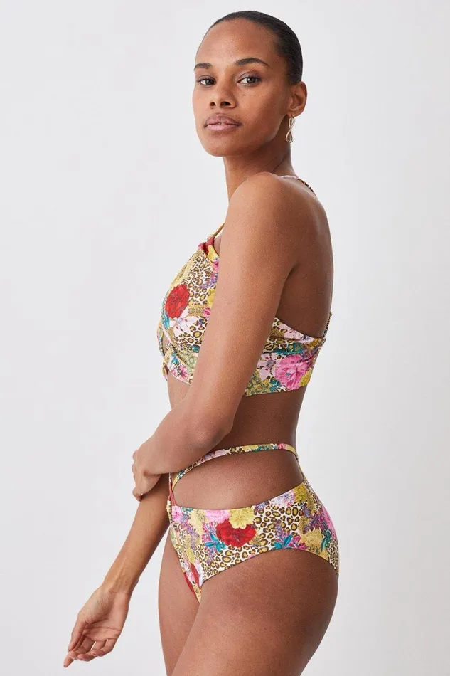 Swimwear Women Karen Millen Tie Front Bikini Bottoms Multi