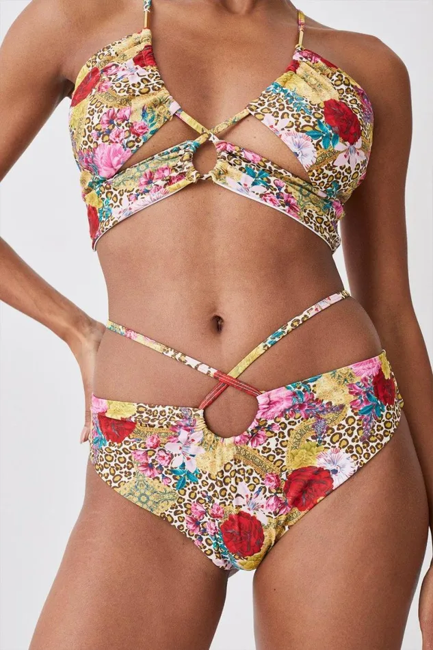 Swimwear Women Karen Millen Tie Front Bikini Bottoms Multi
