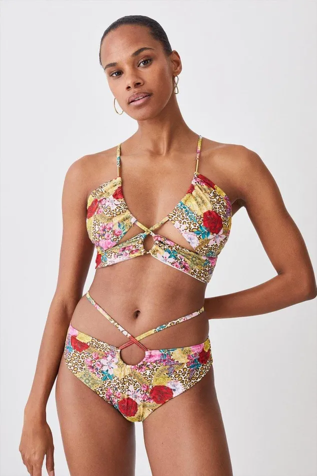 Swimwear Women Karen Millen Tie Front Bikini Bottoms Multi