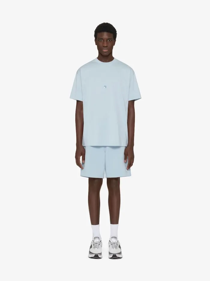 TShirt In Cotton With 4g Detail Sky Blue Men Givenchy TShirts