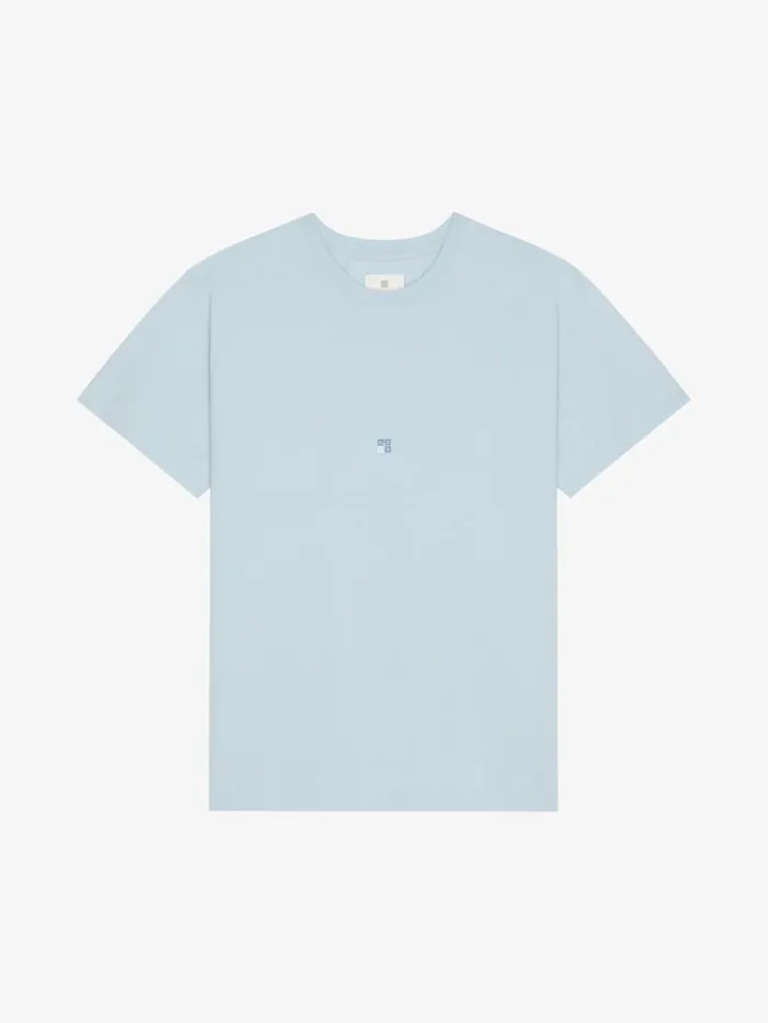 TShirt In Cotton With 4g Detail Sky Blue Men Givenchy TShirts