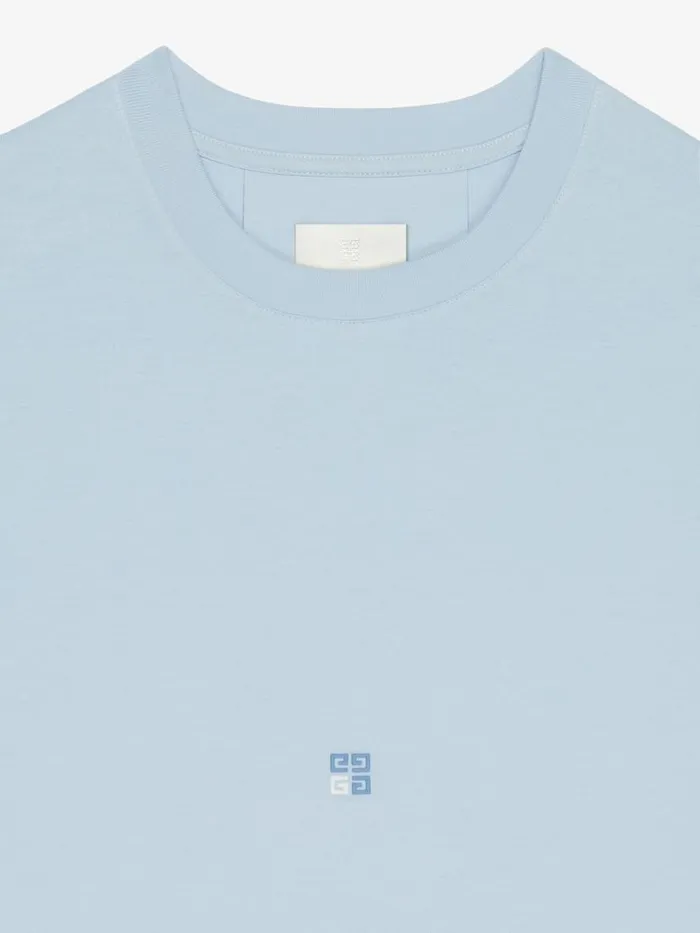 TShirt In Cotton With 4g Detail Sky Blue Men Givenchy TShirts