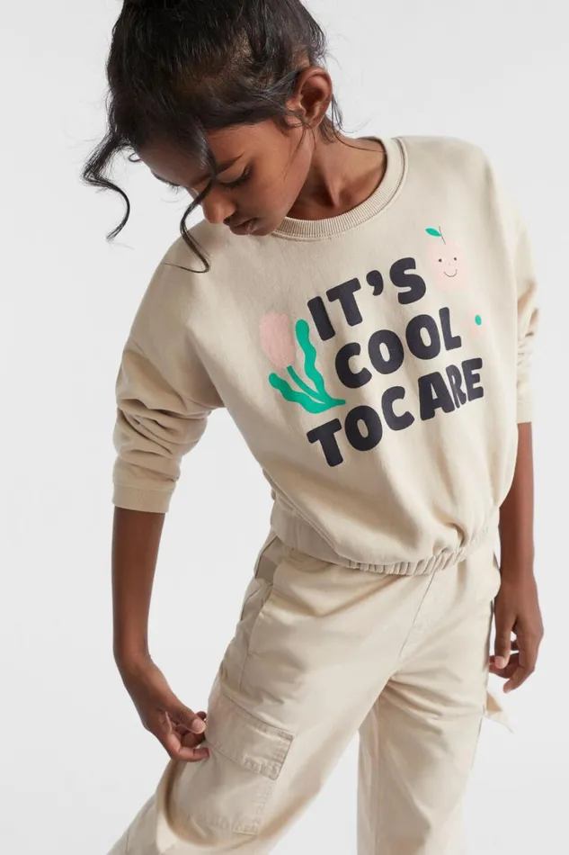 TShirts and Tops Girl Seed Heritage Elasticated Sweat Ecru