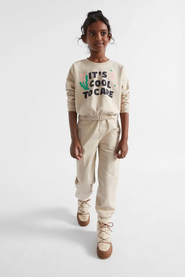 TShirts and Tops Girl Seed Heritage Elasticated Sweat Ecru