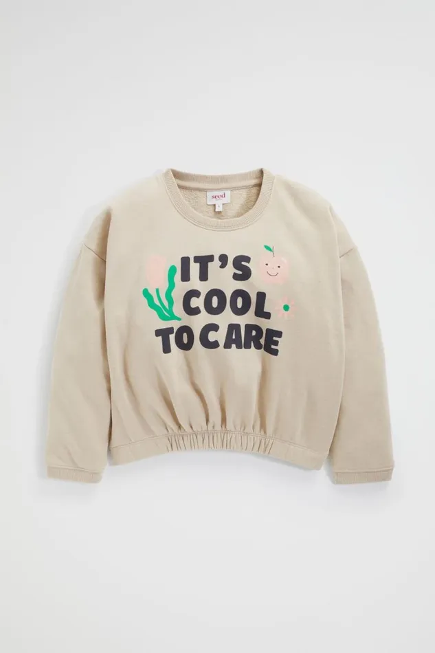 TShirts and Tops Girl Seed Heritage Elasticated Sweat Ecru