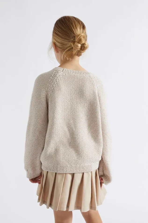 TShirts and Tops Girl Seed Heritage Speckle Cable Knit Chai