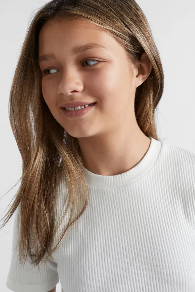 TShirts and Tops Teen Girl Seed Heritage Crop Rib Tee White