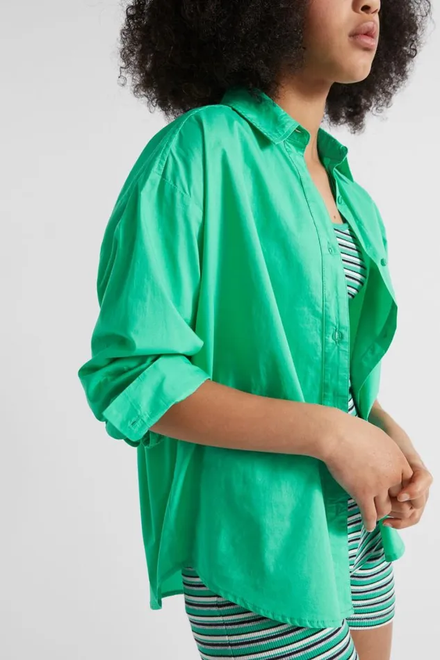TShirts and Tops Teen Girl Seed Heritage Poplin Overshirt Jewel Green