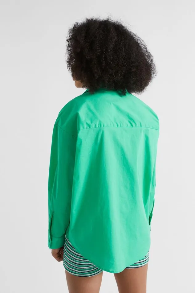 TShirts and Tops Teen Girl Seed Heritage Poplin Overshirt Jewel Green