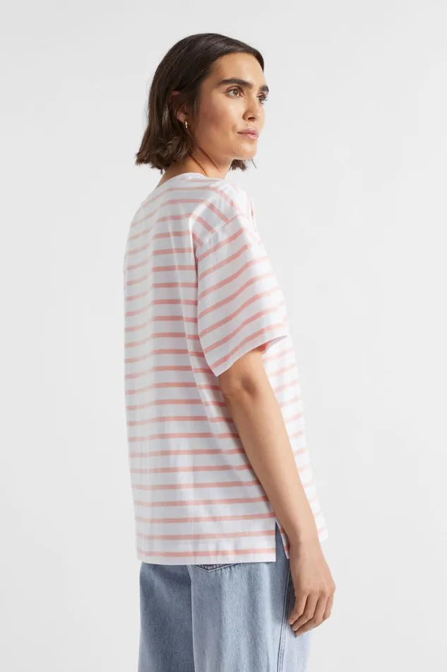 TShirts and Tops Woman Seed Heritage Core Boyfriend Tee Tulip Pink Stripe
