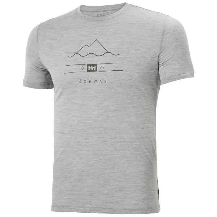 TShirts Men Helly Hansen HH MERINO GRAPHIC TSHIRT 950 Grey Melang
