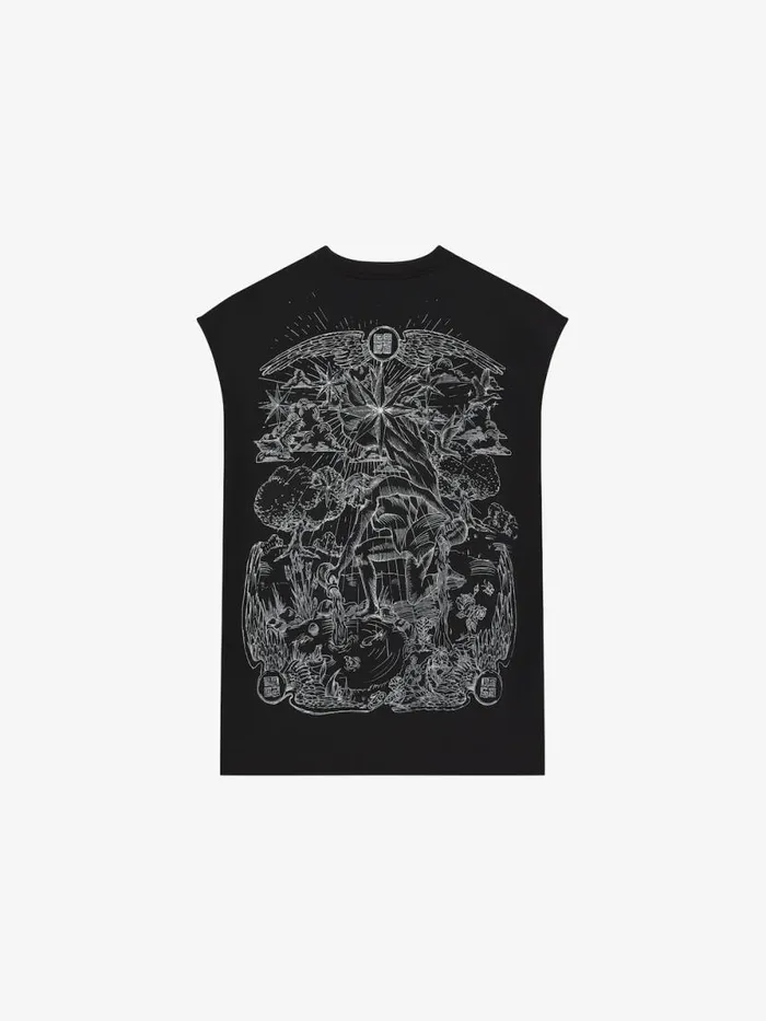 Tank Top In Cotton Tarot Black Men Givenchy TShirts