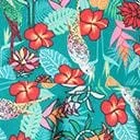 Teal and Multicolor Tropical Floral Print Preston Swing Dress Dresses Unique Vintage Pocket Dresses