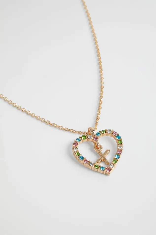 The AZ Of Initials Girl Seed Heritage Rainbow Heart Initial Necklace X