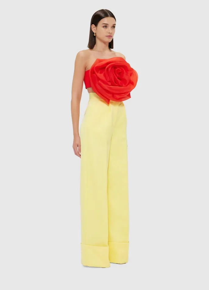 Tops and Shirts Women LEO LIN Bloom Rose Bustier Top 8211 Scarlet