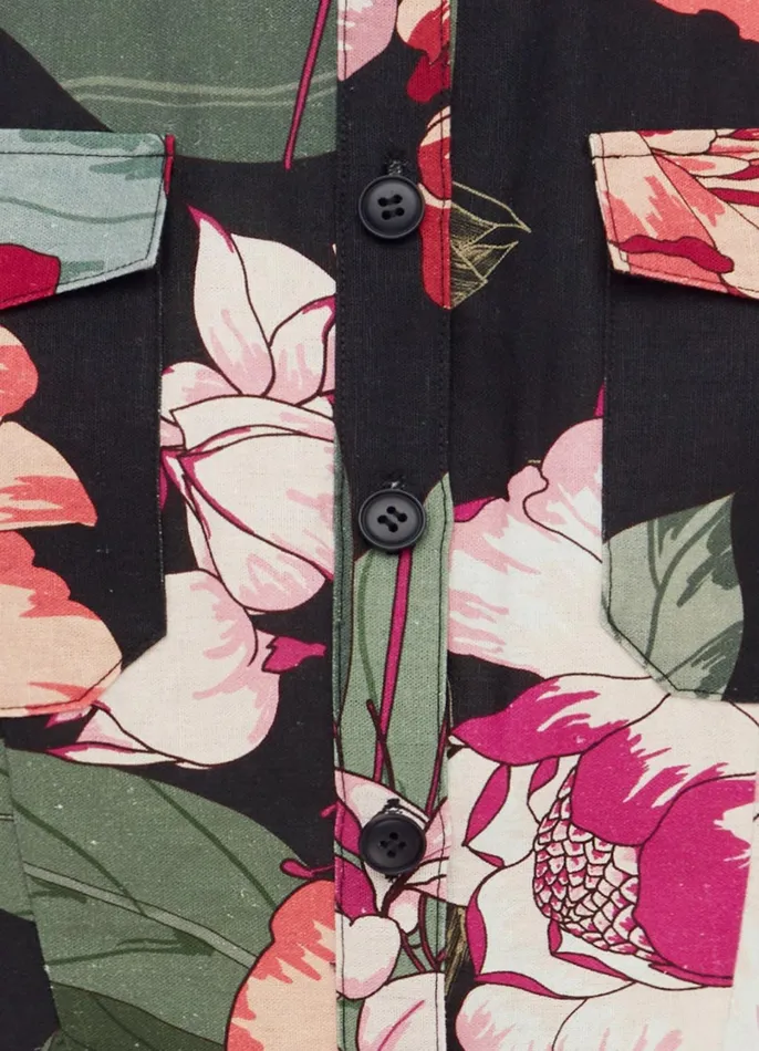 Tops and Shirts Women LEO LIN Kalle Pocket Shirt Top 8211 Lush Print In Black