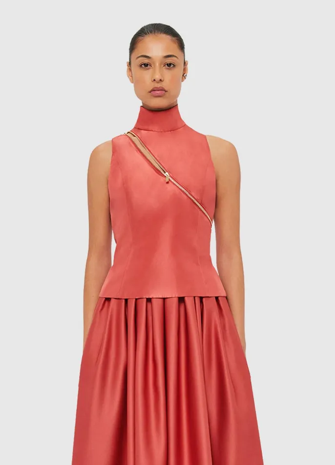 Tops and Shirts Women LEO LIN Skylar Turtleneck Sleeveless Top 8211 Mulberry