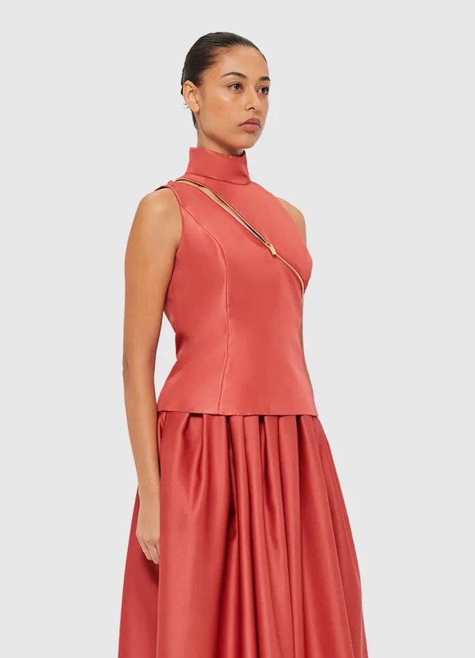 Tops and Shirts Women LEO LIN Skylar Turtleneck Sleeveless Top 8211 Mulberry