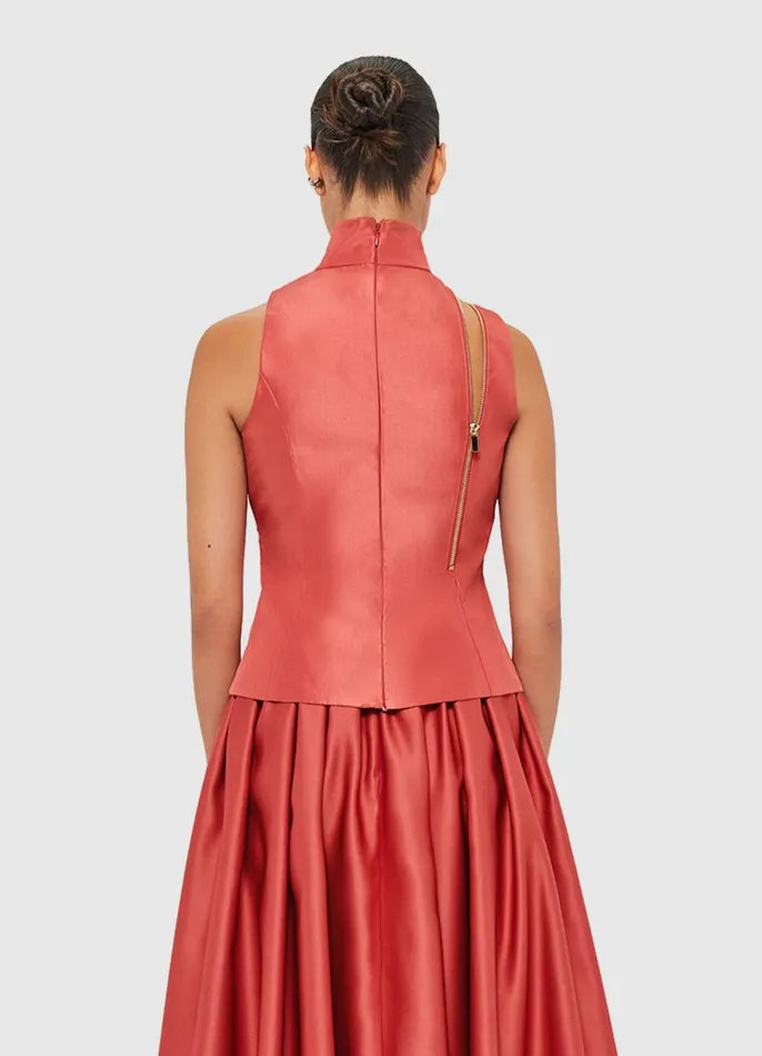 Tops and Shirts Women LEO LIN Skylar Turtleneck Sleeveless Top 8211 Mulberry