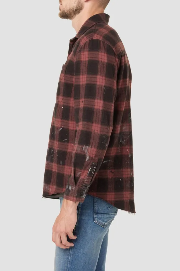 Tops and Sweaters Men Hudson Jeans Long Sleeve Shirt Brick Check Tops and Sweaters Men Hudson Jeans Long Sleeve Shirt Brick Check