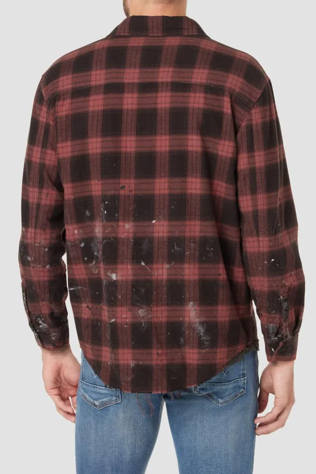 Tops and Sweaters Men Hudson Jeans Long Sleeve Shirt Brick Check Tops and Sweaters Men Hudson Jeans Long Sleeve Shirt Brick Check