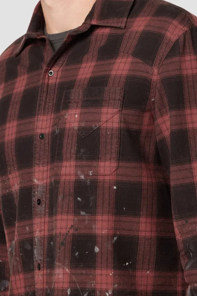 Tops and Sweaters Men Hudson Jeans Long Sleeve Shirt Brick Check Tops and Sweaters Men Hudson Jeans Long Sleeve Shirt Brick Check