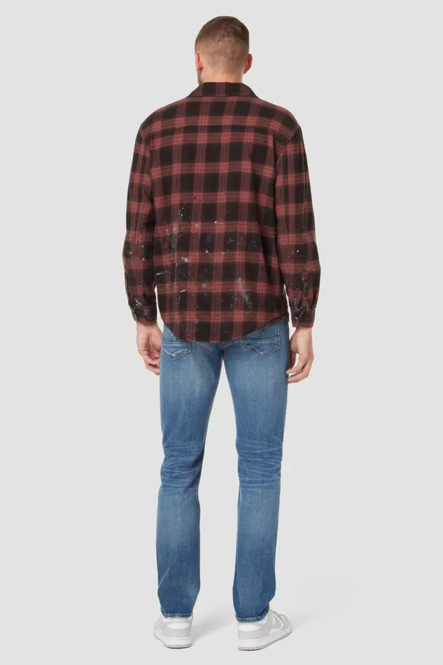 Tops and Sweaters Men Hudson Jeans Long Sleeve Shirt Brick Check Tops and Sweaters Men Hudson Jeans Long Sleeve Shirt Brick Check