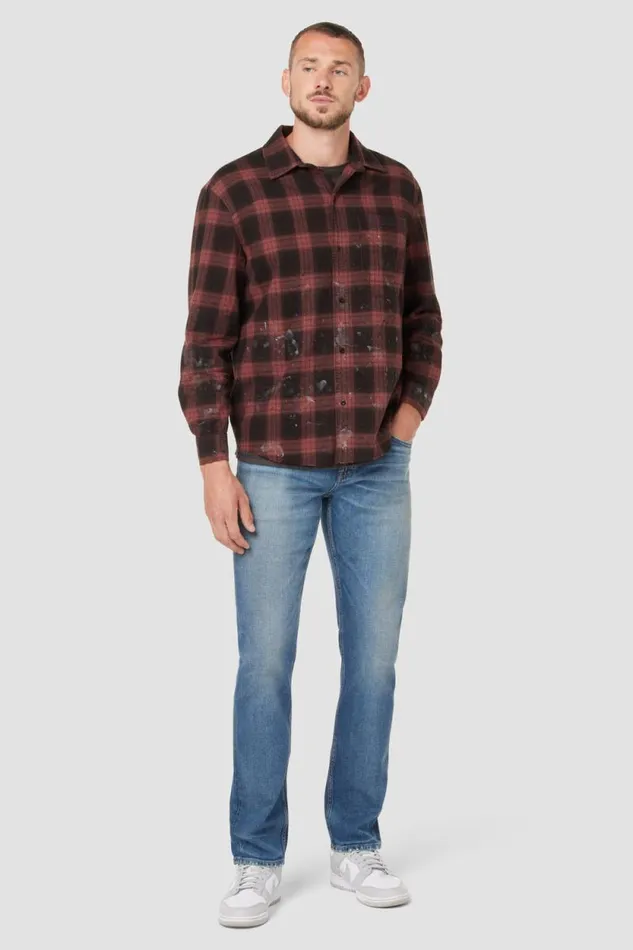Tops and Sweaters Men Hudson Jeans Long Sleeve Shirt Brick Check Tops and Sweaters Men Hudson Jeans Long Sleeve Shirt Brick Check