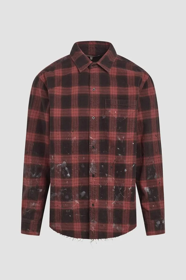 Tops and Sweaters Men Hudson Jeans Long Sleeve Shirt Brick Check Tops and Sweaters Men Hudson Jeans Long Sleeve Shirt Brick Check