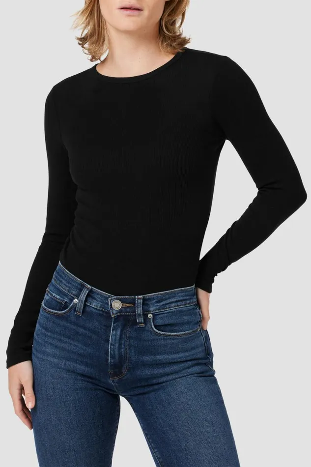 Tops and Sweaters Women Hudson Jeans Knot Back Bodysuit Black Tops and Sweaters Women Hudson Jeans Knot Back Bodysuit Black
