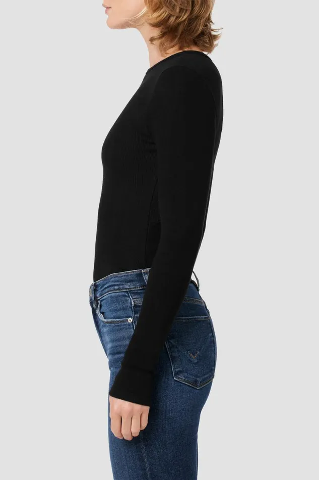 Tops and Sweaters Women Hudson Jeans Knot Back Bodysuit Black Tops and Sweaters Women Hudson Jeans Knot Back Bodysuit Black