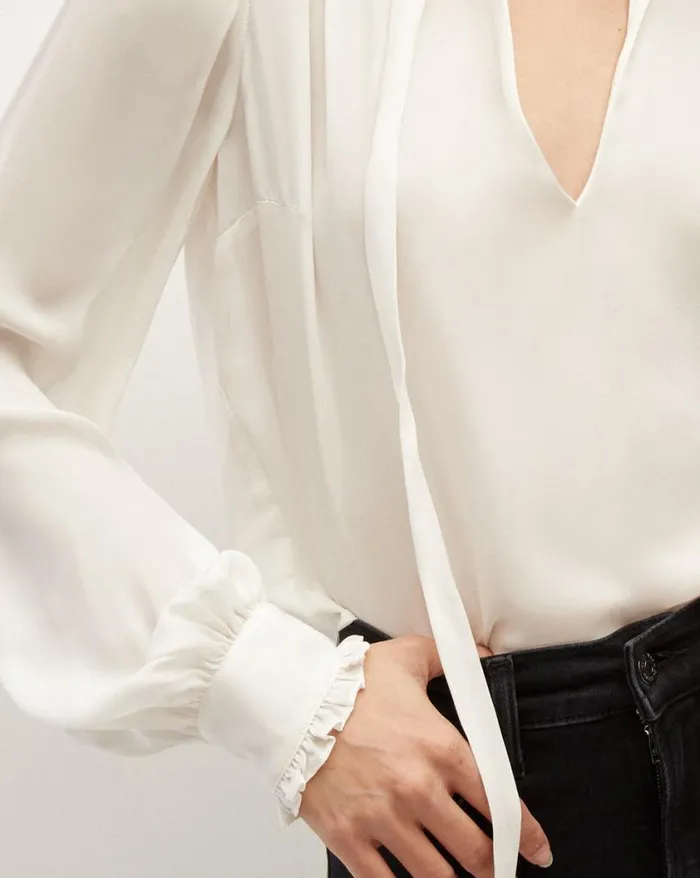 Tops and Tees Shop Veronica Beard Louama TieNeck Top Black