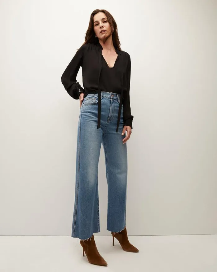 Tops and Tees Shop Veronica Beard Louama TieNeck Top Black