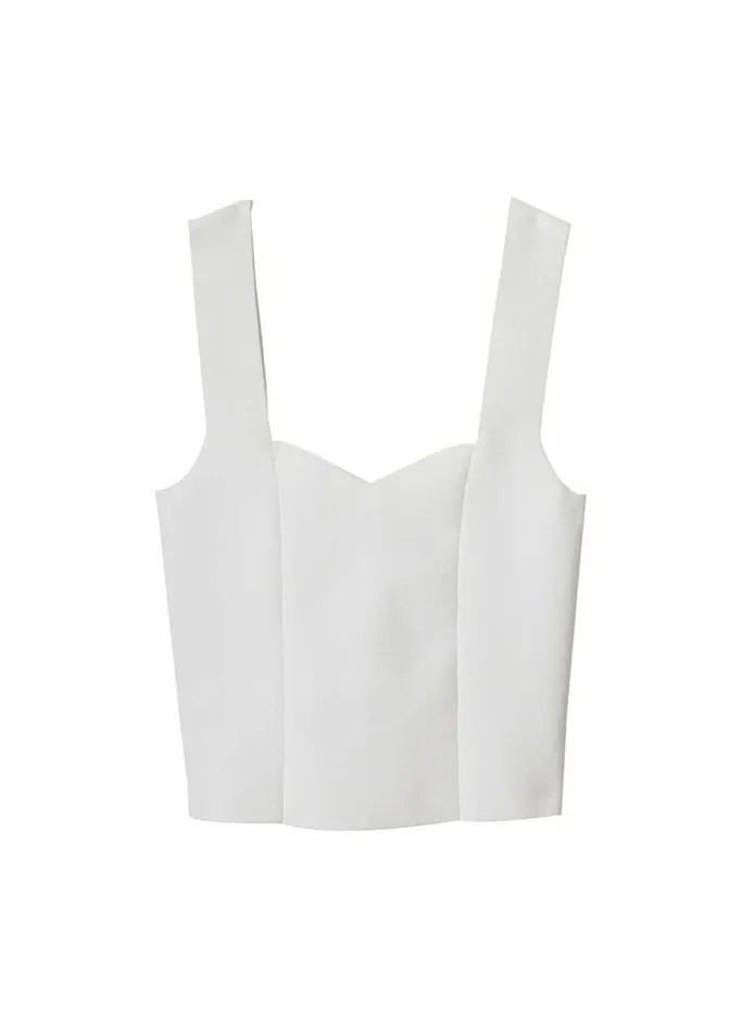 Tops Women ALC Jordana Compact Knit Top White Tops Women ALC Jordana Compact Knit Top White