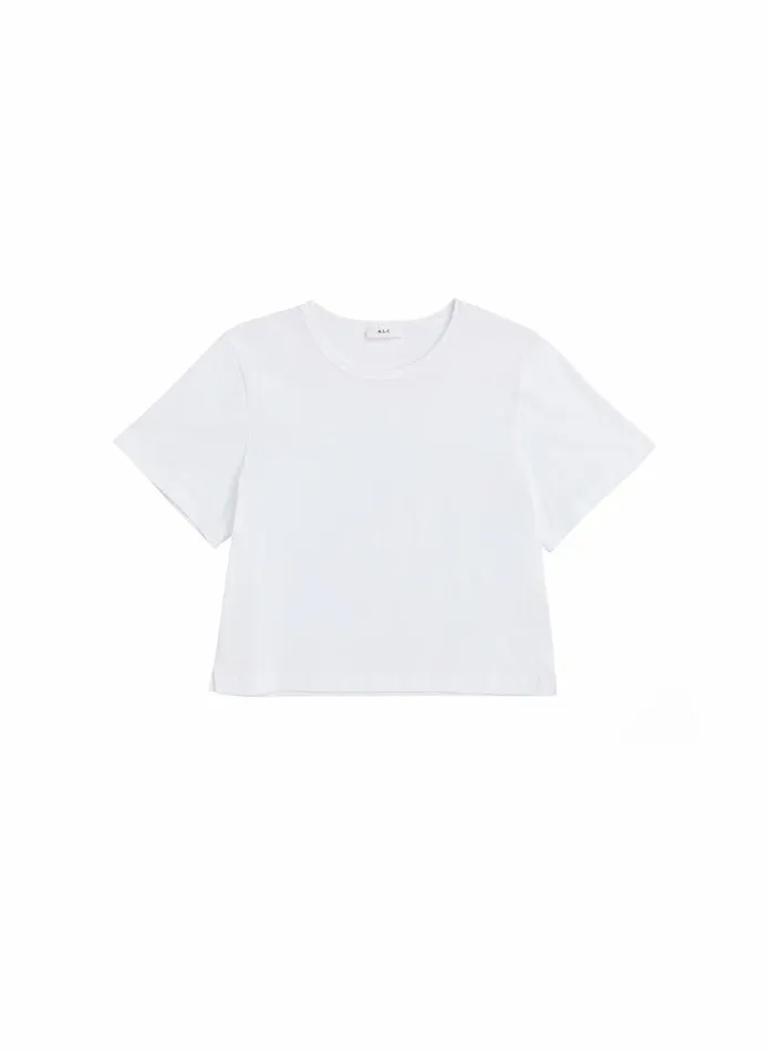 Tops Women ALC Julia Cotton Jersey Tee White Tops Women ALC Julia Cotton Jersey Tee White